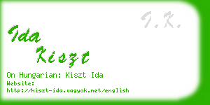 ida kiszt business card